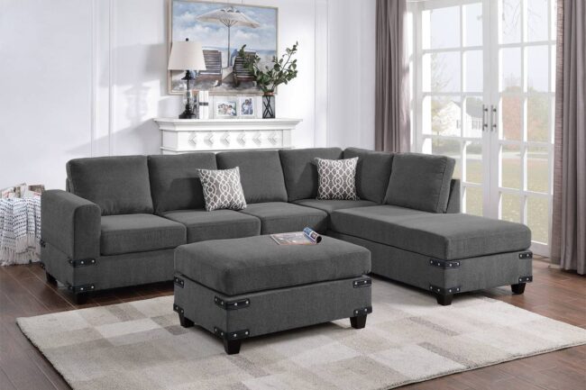 F8804<DIV> 3-Piece Sectional Set W/ Ottoman