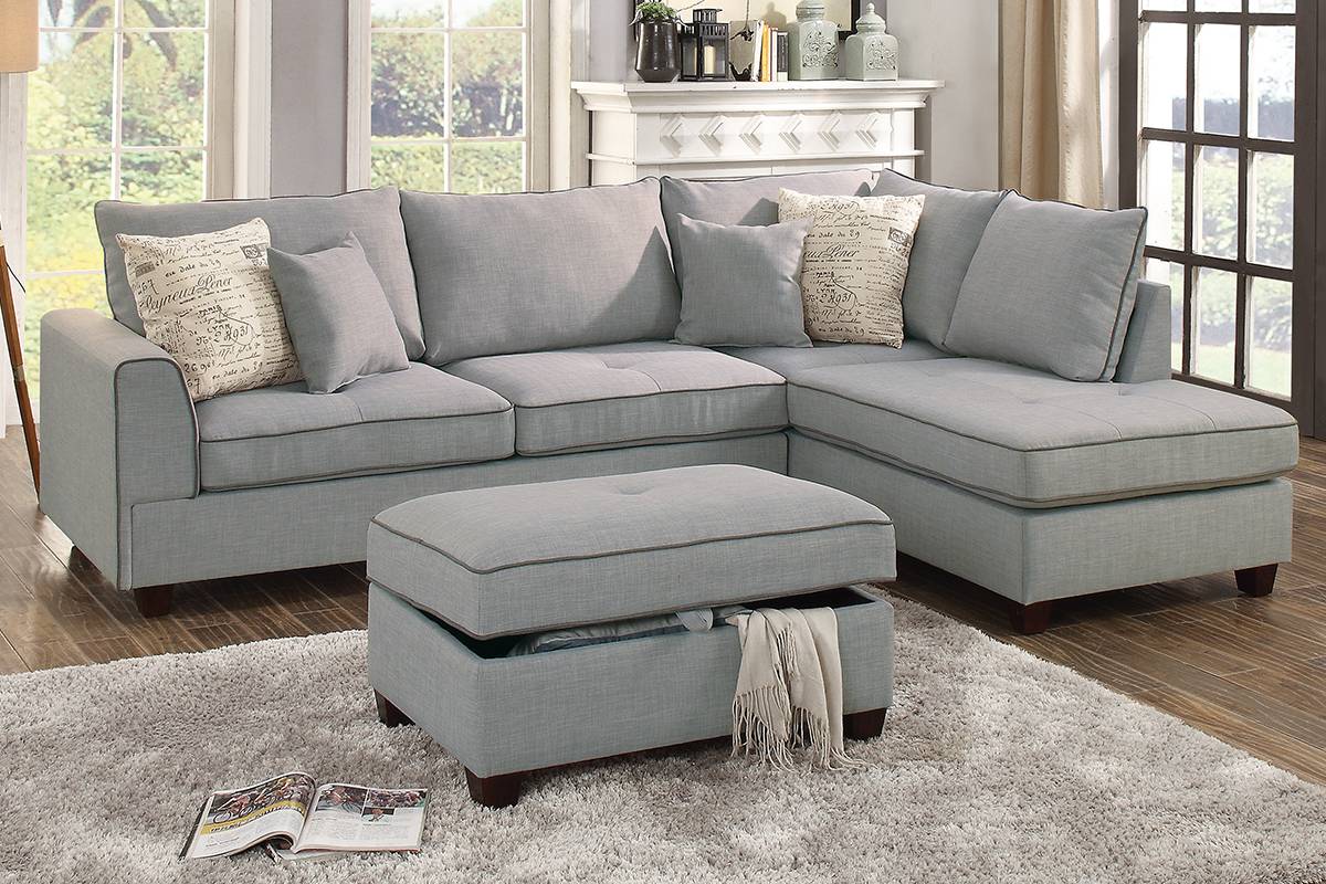 F6543 3-Piece Sectional Set W/ Ottoman