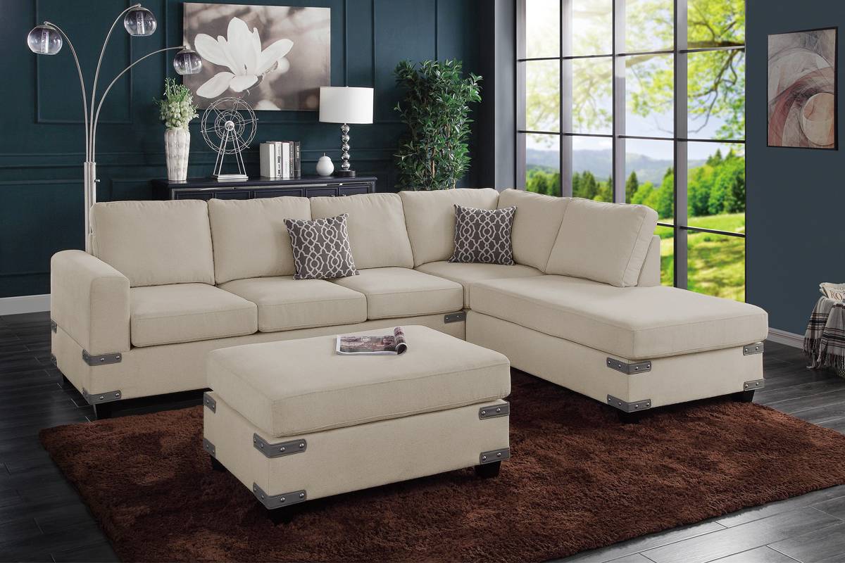 F8805 3-Piece Sectional Set W/ Ottoman