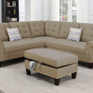 F6476<DIV> 3-Piece Sectional Set W/ Ottoman