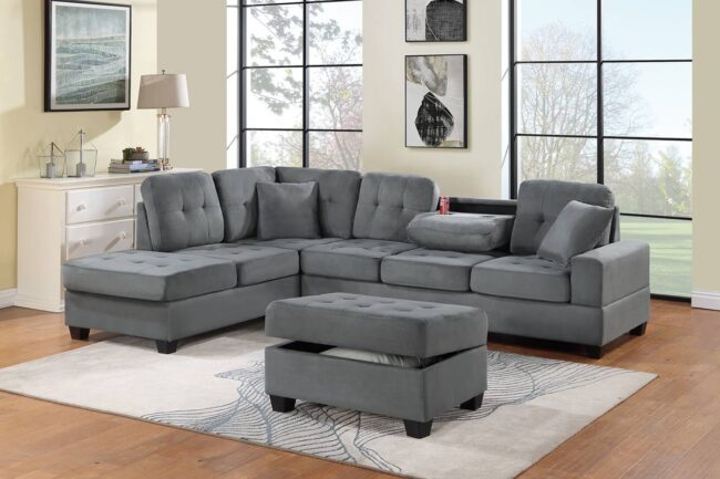 F8435<DIV> 3-Piece Sectional Set W/ Ottoman