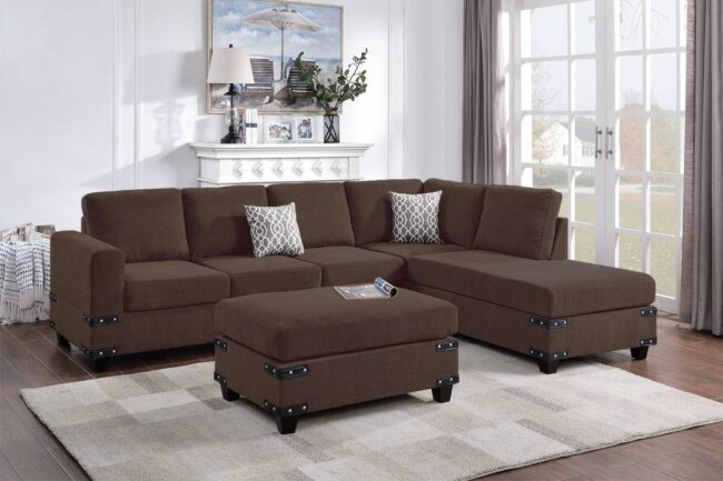 F8806<DIV> 3-Piece Sectional Set W/ Ottoman