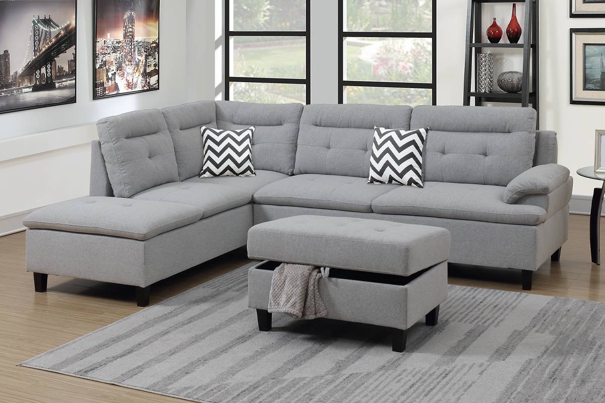 F6589 3-Piece Sectional Set W/ Ottoman