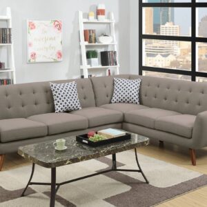 F6961<DIV> 2-Piece Sectional Set W/ 2 Accent Pillows