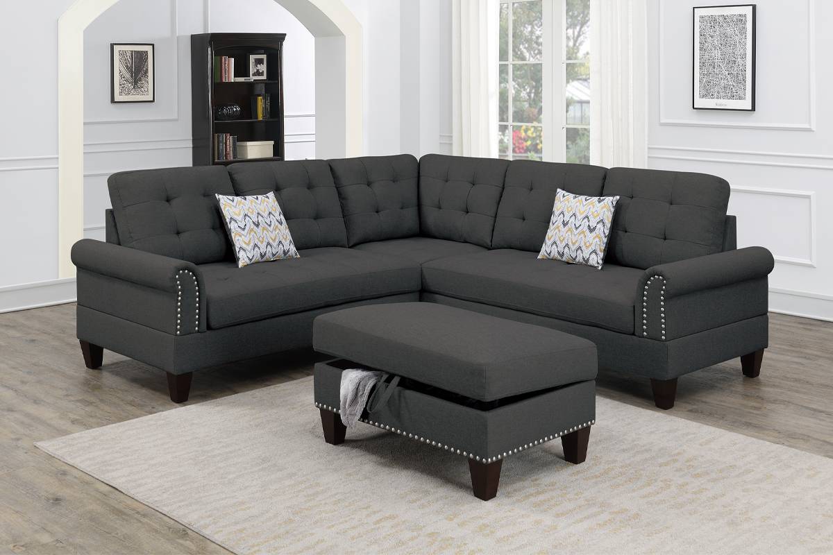 F6474 3-Piece Sectional Set W/ Ottoman